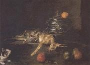 Jean Baptiste Simeon Chardin Partridge and hare cat USA oil painting artist